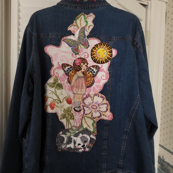 Upcycled Denim Spring Collage Jacket - Picture 10 of 12